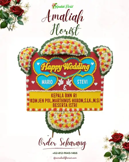 Papan Bunga Pernikahan Panggung Lor